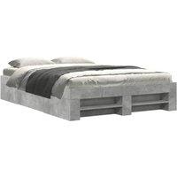 Berkfield Home Bed Frame without Mattress Concrete Grey 135x190cm Engineered Wood | Size: 135x190 cm