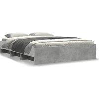 Berkfield Home Bed Frame without Mattress Concrete Grey 160x200cm Engineered Wood | Size: 160x200 cm