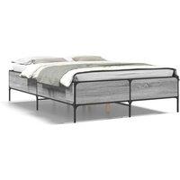 Berkfield Home Bed Frame without Mattress Grey Sonoma 150x200 cm King Size