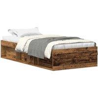 Berkfield Home Bed Frame without Mattress Old Wood 100x200cm Engineered Wood in Brown | Size: 100x200 cm