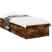 Berkfield Home Bed Frame without Mattress Smoked Oak 100x200 cm in Brown