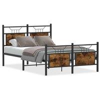 Berkfield Home Bed Frame without Mattress Smoked Oak 120x200 cm Engineered Wood in Brown | Size: Small Double