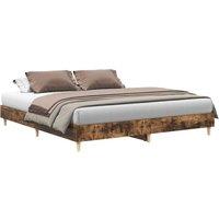 Berkfield Home Bed Frame without Mattress Smoked Oak 180x200cm Engineered Wood in Brown | Size: Super King