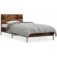 Berkfield Home Bed Frame without Mattress Smoked Oak 75x190 cm Small Single in Brown