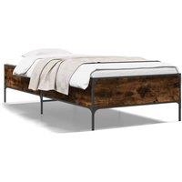 Berkfield Home Bed Frame without Mattress Smoked Oak 75x190 cm Small Single in Brown