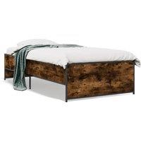 Berkfield Home Bed Frame without Mattress Smoked Oak 90x200 cm in Brown