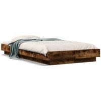 Berkfield Home Bed Frame without Mattress Smoked Oak 90x200 cm in Brown