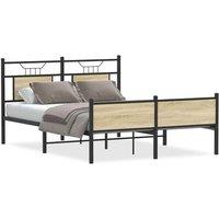 Berkfield Home Bed Frame without Mattress Sonoma Oak 140x190 cm Engineered Wood in Brown