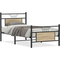 Berkfield Home Bed Frame without Mattress Sonoma Oak 90x200 cm Engineered Wood in Brown