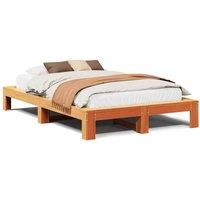 Berkfield Home Bed Frame without Mattress Wax Brown 120x200 cm Solid Wood Pine | Size: Small Double