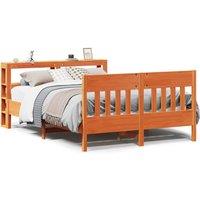 Berkfield Home Bed Frame without Mattress Wax Brown 120x200 cm Solid Wood Pine | Size: Small Double