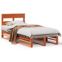 Berkfield Home Bed Frame without Mattress Wax Brown 90x200 cm Solid Wood Pine