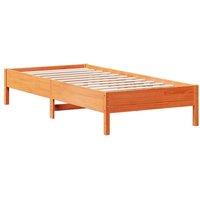 Berkfield Home Bed Frame without Mattress Wax Brown 90x200 cm Solid Wood Pine
