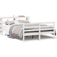 Berkfield Home Bed Frame without Mattress White 120x200 cm Solid Wood Pine | Size: Small Double