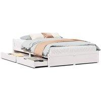 Berkfield Home Bed Frame without Mattress White 120x200 cm Solid Wood Pine | Size: Small Double
