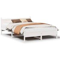 Berkfield Home Bed Frame without Mattress White 120x200 cm Solid Wood Pine | Size: Small Double