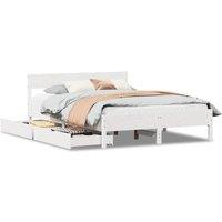 Berkfield Home Bed Frame without Mattress White 120x200 cm Solid Wood Pine | Size: Small Double