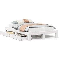 Berkfield Home Bed Frame without Mattress White 120x200 cm Solid Wood Pine | Size: Small Double