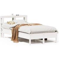 Berkfield Home Bed Frame without Mattress White 120x200 cm Solid Wood Pine | Size: Small Double