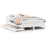Berkfield Home Bed Frame without Mattress White 120x200 cm Solid Wood Pine | Size: Small Double