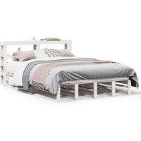 Berkfield Home Bed Frame without Mattress White 120x200 cm Solid Wood Pine | Size: Small Double