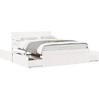 Berkfield Home Bed Frame without Mattress White 120x200 cm Solid Wood Pine | Size: Small Double