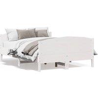 Berkfield Home Bed Frame without Mattress White 135x190 cm Double Solid Wood Pine