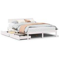 Berkfield Home Bed Frame without Mattress White 120x200 cm Solid Wood Pine | Size: Small Double