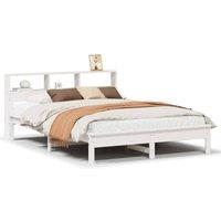 Berkfield Home Bed Frame without Mattress White 135x190 cm Double Solid Wood Pine