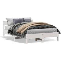 Berkfield Home Bed Frame without Mattress White 135x190 cm Double Solid Wood Pine