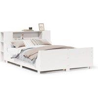 Berkfield Home Bed Frame without Mattress White 135x190 cm Double Solid Wood Pine
