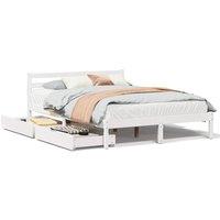 Berkfield Home Bed Frame without Mattress White 135x190 cm Double Solid Wood Pine