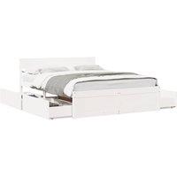 Berkfield Home Bed Frame without Mattress White 150x200 cm King Size Solid Wood Pine