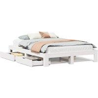 Berkfield Home Bed Frame without Mattress White 150x200 cm King Size Solid Wood Pine