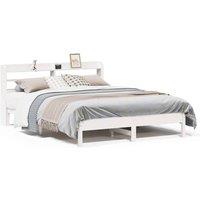 Berkfield Home Bed Frame without Mattress White 150x200 cm King Size Solid Wood Pine