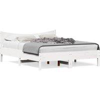 Berkfield Home Bed Frame without Mattress White 150x200 cm King Size Solid Wood Pine
