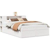 Berkfield Home Bed Frame without Mattress White 150x200 cm King Size Solid Wood Pine