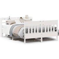 Berkfield Home Bed Frame without Mattress White 150x200 cm King Size Solid Wood Pine