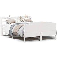 Berkfield Home Bed Frame without Mattress White 150x200 cm King Size Solid Wood Pine