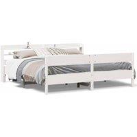 Berkfield Home Bed Frame without Mattress White 180x200 cm Super King Solid Wood Pine