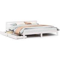 Berkfield Home Bed Frame without Mattress White 180x200 cm Super King Solid Wood Pine