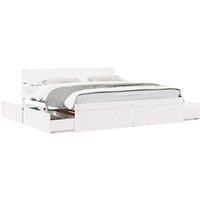 Berkfield Home Bed Frame without Mattress White 180x200 cm Super King Solid Wood Pine