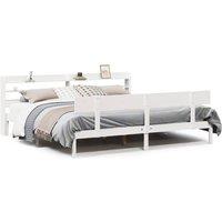 Berkfield Home Bed Frame without Mattress White 180x200 cm Super King Solid Wood Pine