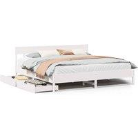 Berkfield Home Bed Frame without Mattress White 180x200 cm Super King Solid Wood Pine