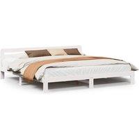 Berkfield Home Bed Frame without Mattress White 180x200 cm Super King Solid Wood Pine
