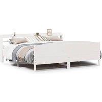 Berkfield Home Bed Frame without Mattress White 180x200 cm Super King Solid Wood Pine