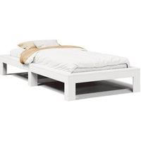 Berkfield Home Bed Frame without Mattress White 90x190 cm Single Solid Wood Pine
