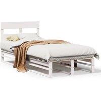 Berkfield Home Bed Frame without Mattress White 90x200 cm Solid Wood Pine