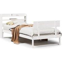 Berkfield Home Bed Frame without Mattress White 90x200 cm Solid Wood Pine