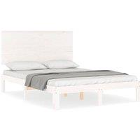Berkfield Home Bed Frame without Mattress White Small Double Solid Wood Pine